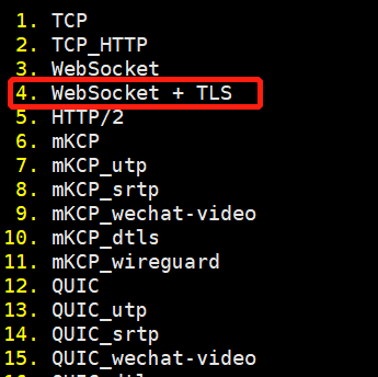 选择ws+tls协议